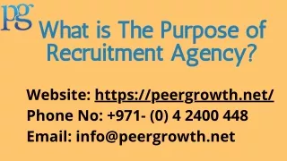 what is the purpose of recruitment agency