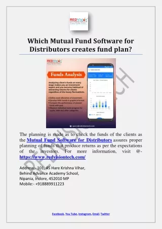 which mutual fund software for distributors