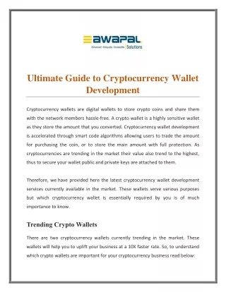 ultimate guide to cryptocurrency wallet