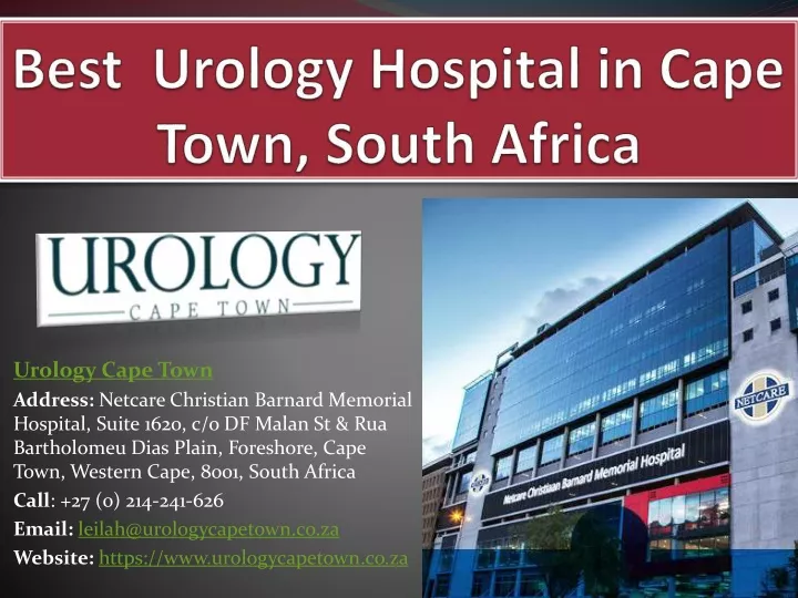 urology cape town address netcare christian