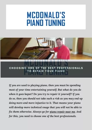 Best Professionals to Repair Your Piano near me