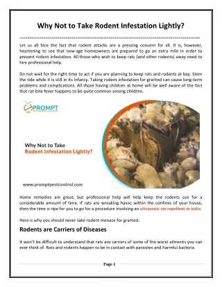 How to Prevent Rodent Infestation