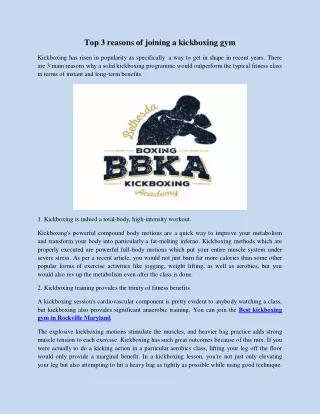 top 3 reasons of joining a kickboxing gym