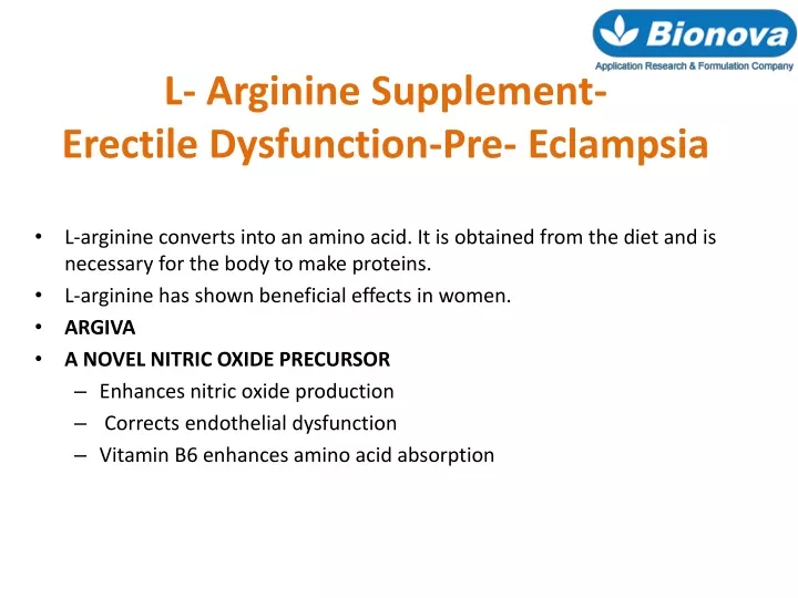 l arginine supplement erectile dysfunction pre eclampsia