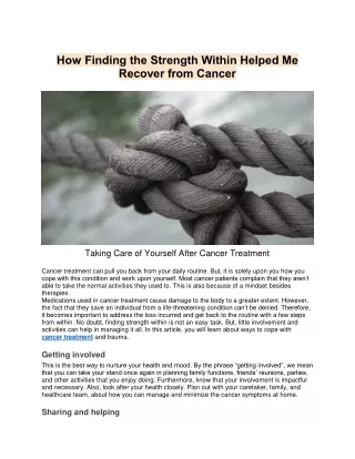 how finding the strength within helped me recover