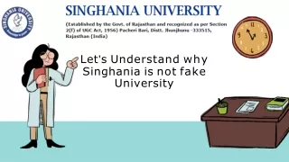 singhania university not fake or blacklisted