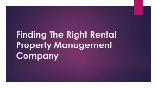 finding the right rental property management company