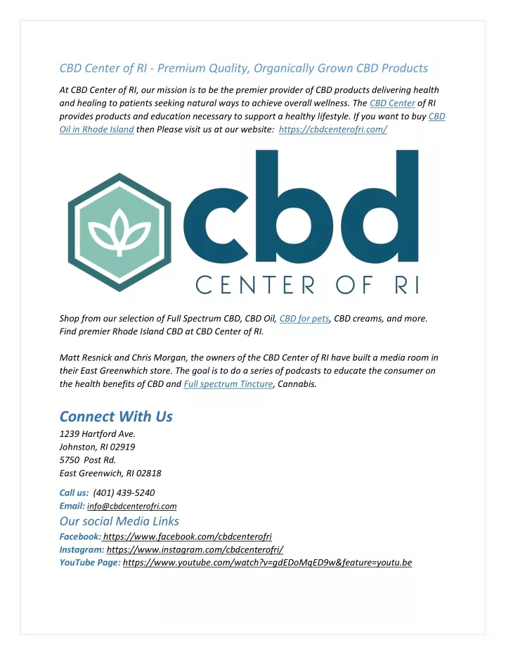 cbd center of ri premium quality organically
