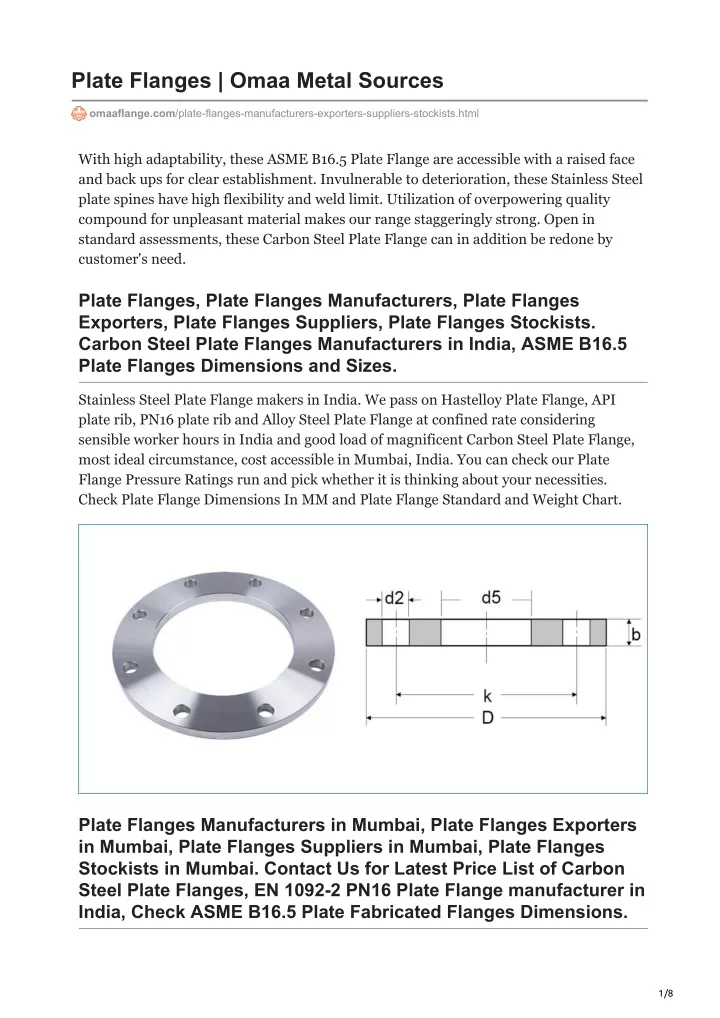 plate flanges omaa metal sources