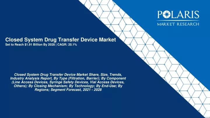 closed system drug transfer device market set to reach 1 91 billion by 2028 cagr 20 1