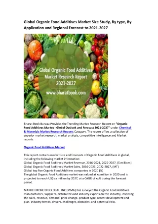 global organic food additives market size study