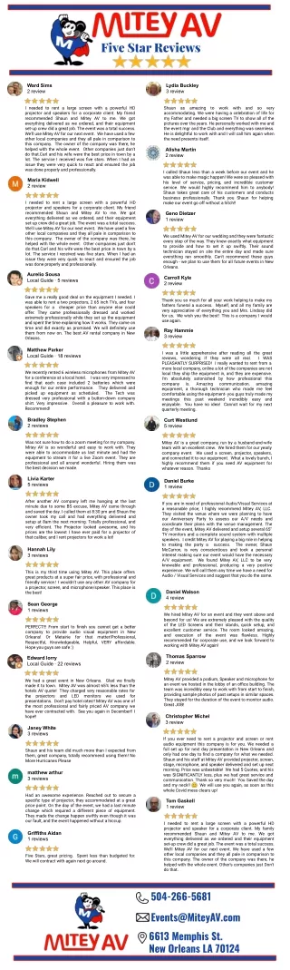 five star reviews