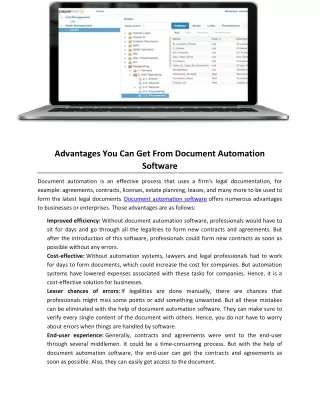 Advantages You Can Get From Document Automation Software
