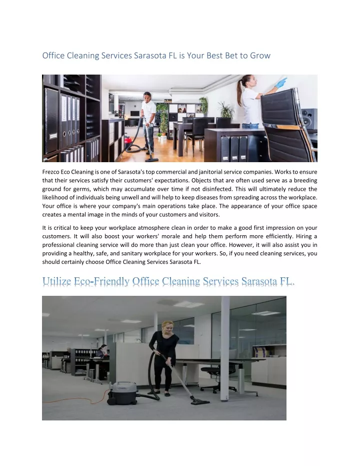office cleaning services sarasota fl is your best