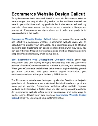 Ecommerce Website Design Calicut,Best Ecommerce Web Development Company Kerala
