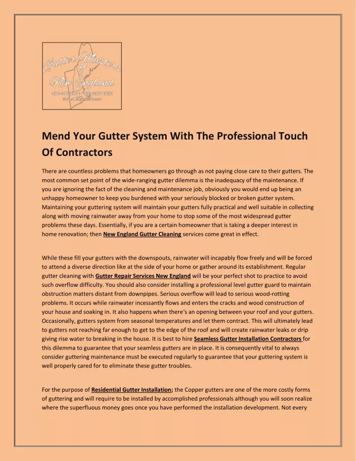 mend your gutter system with the professional