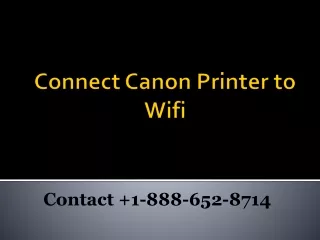 Connect Canon Printer to Wifi