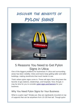 DISCOVER THE BENEFITS OF PYLON SIGNS