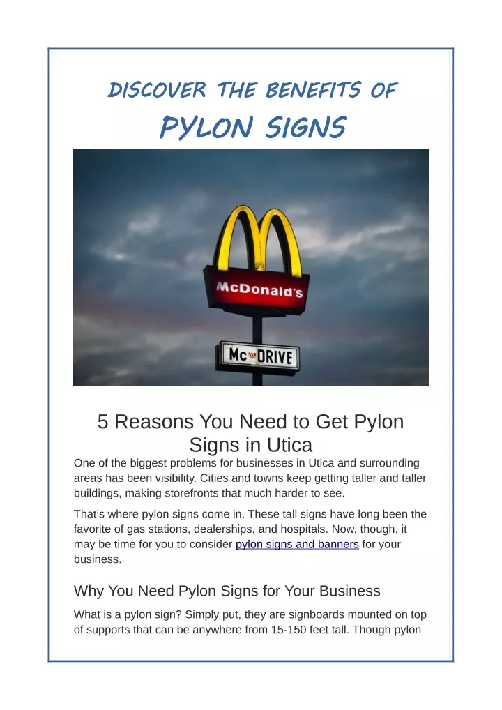 discover the benefits of pylon signs