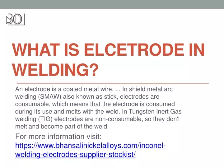 what is elcetrode in welding