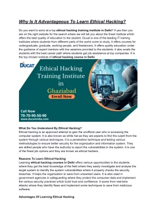 why is it advantageous to learn ethical hacking