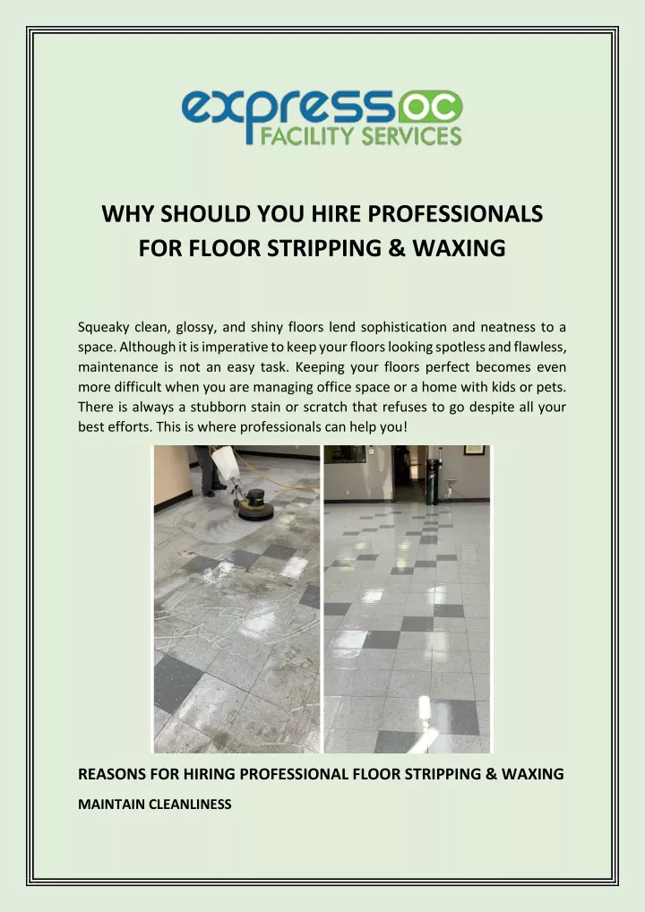 why should you hire professionals for floor