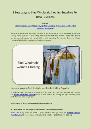 8 Best Way to Find Wholesale Clothing Suppliers for Retail Business