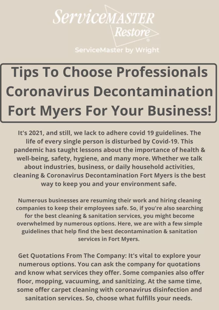 tips to choose professionals coronavirus