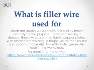 what is filler wire used for