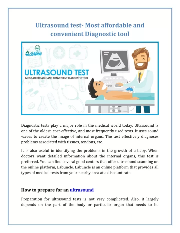 ultrasound test most affordable and convenient