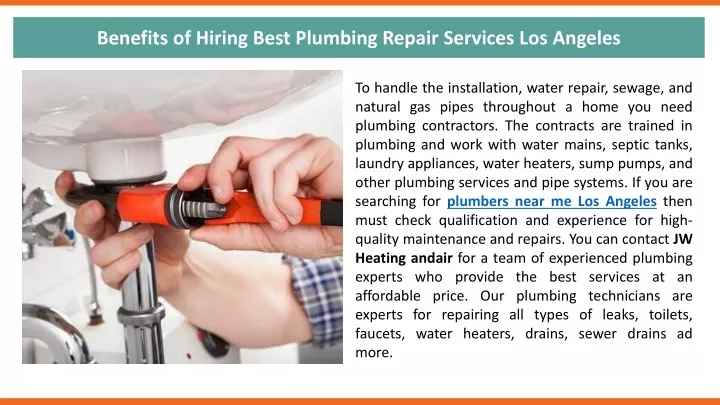 benefits of hiring best plumbing repair services