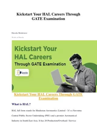 Kickstart Your HAL Careers Through GATE Examination