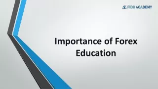 Importance of Forex Education