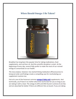 when should omega 3 be taken