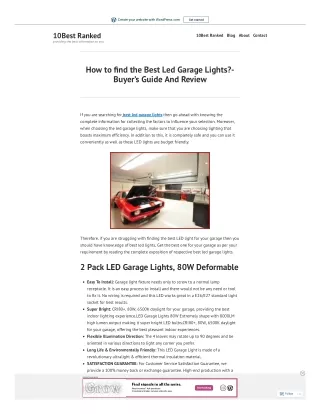 How to find the Best Led Garage Lights?- Buyer’s Guide And Review