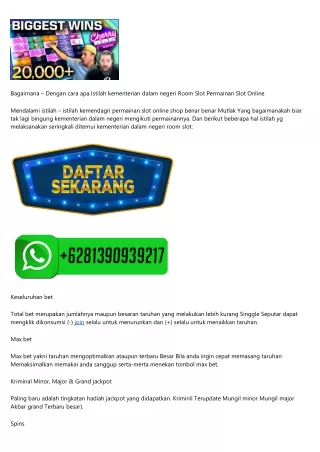 Judi Slot Online Deposit Murah Bisa Lewat Gopay Paling Gacor 2022