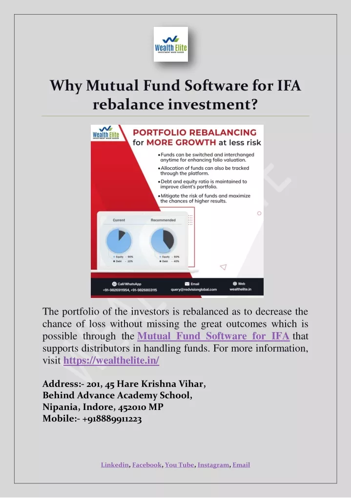 why mutual fund software for ifa rebalance