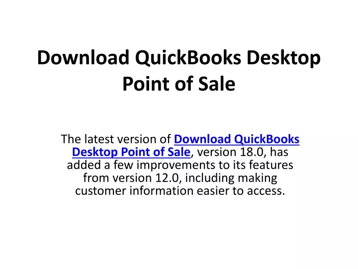 download quickbooks desktop point of sale