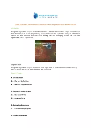global augmented analytics market evaluated