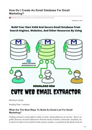 how do i create an email database for email