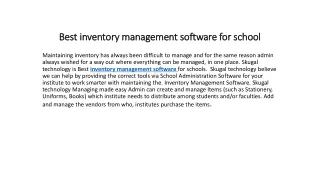 best inventory management software for school