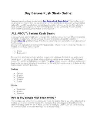 Banana Kush Strain Online for Sale