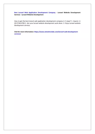 Best Laravel Web Application Development Company - Laravel Website Development