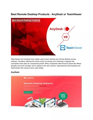best remote desktop products anydesk or teamviewer