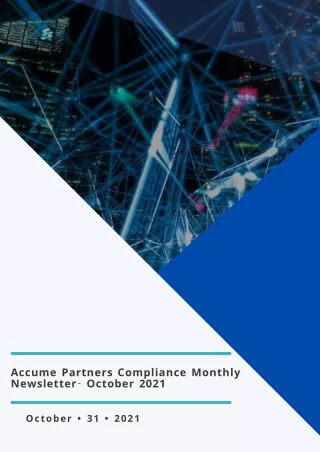 October 2021 Compliance Monthly Newsletter - Accume Partners