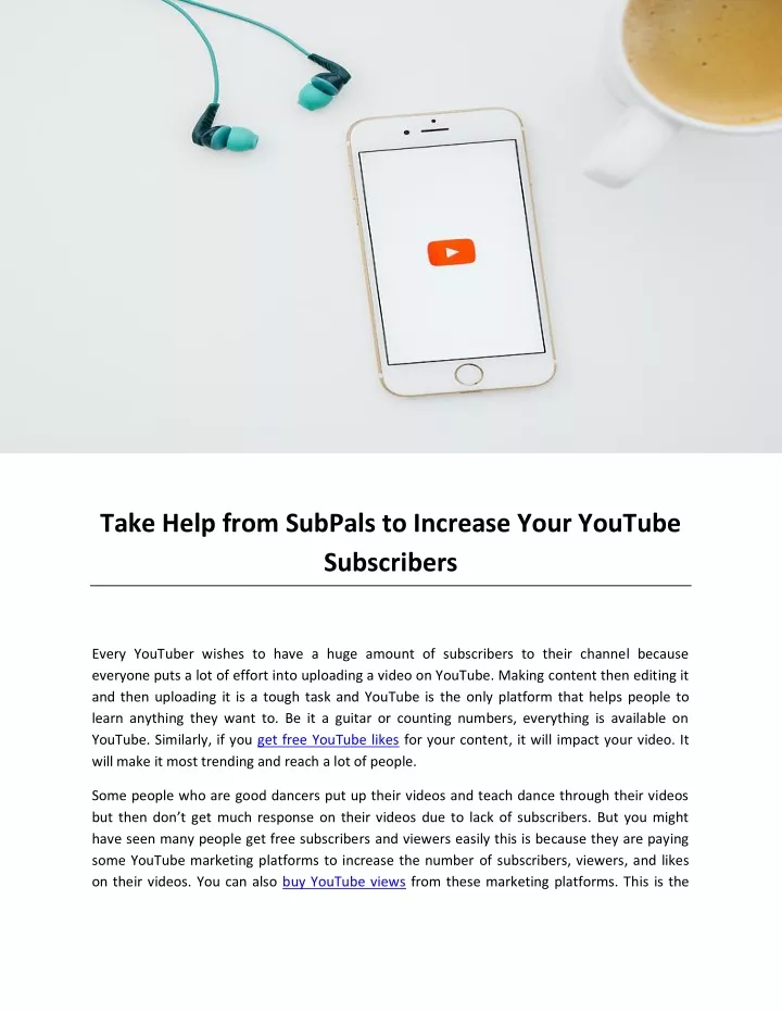 take help from subpals to increase your youtube