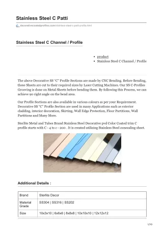 stainless steel c patti