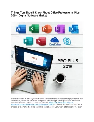 Things You Should Know About Office Professional Plus 2019