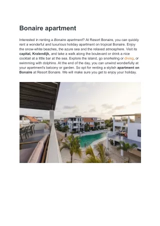 bonaire apartment