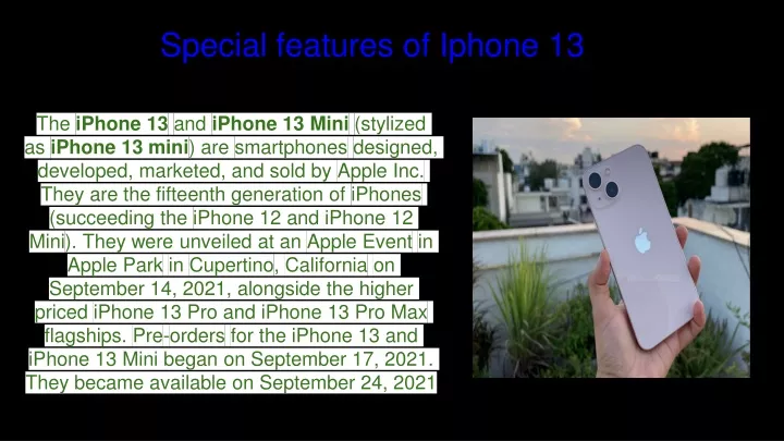 special features of iphone 13